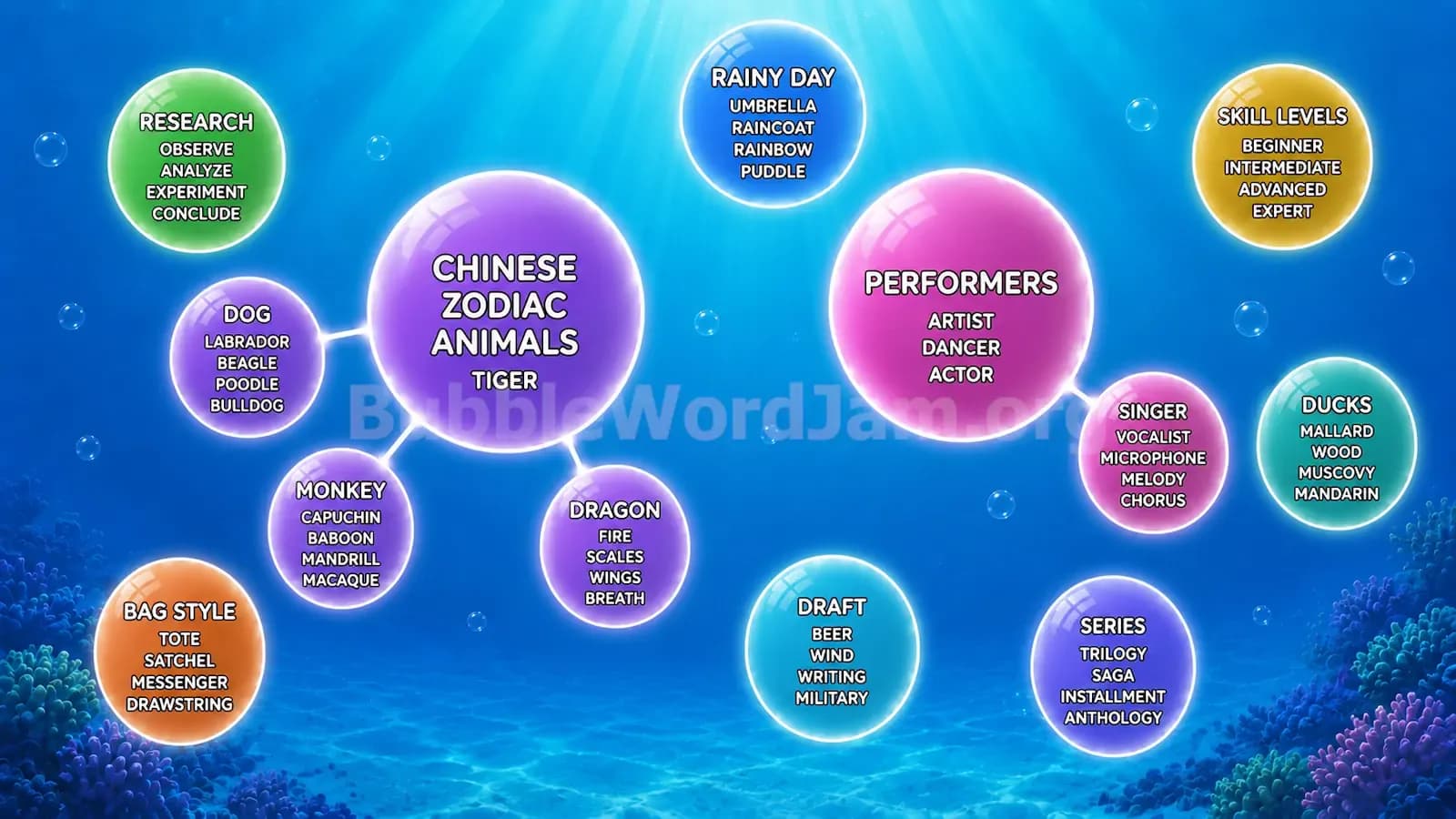 Bubble Word Jam Level 198 Screenshot