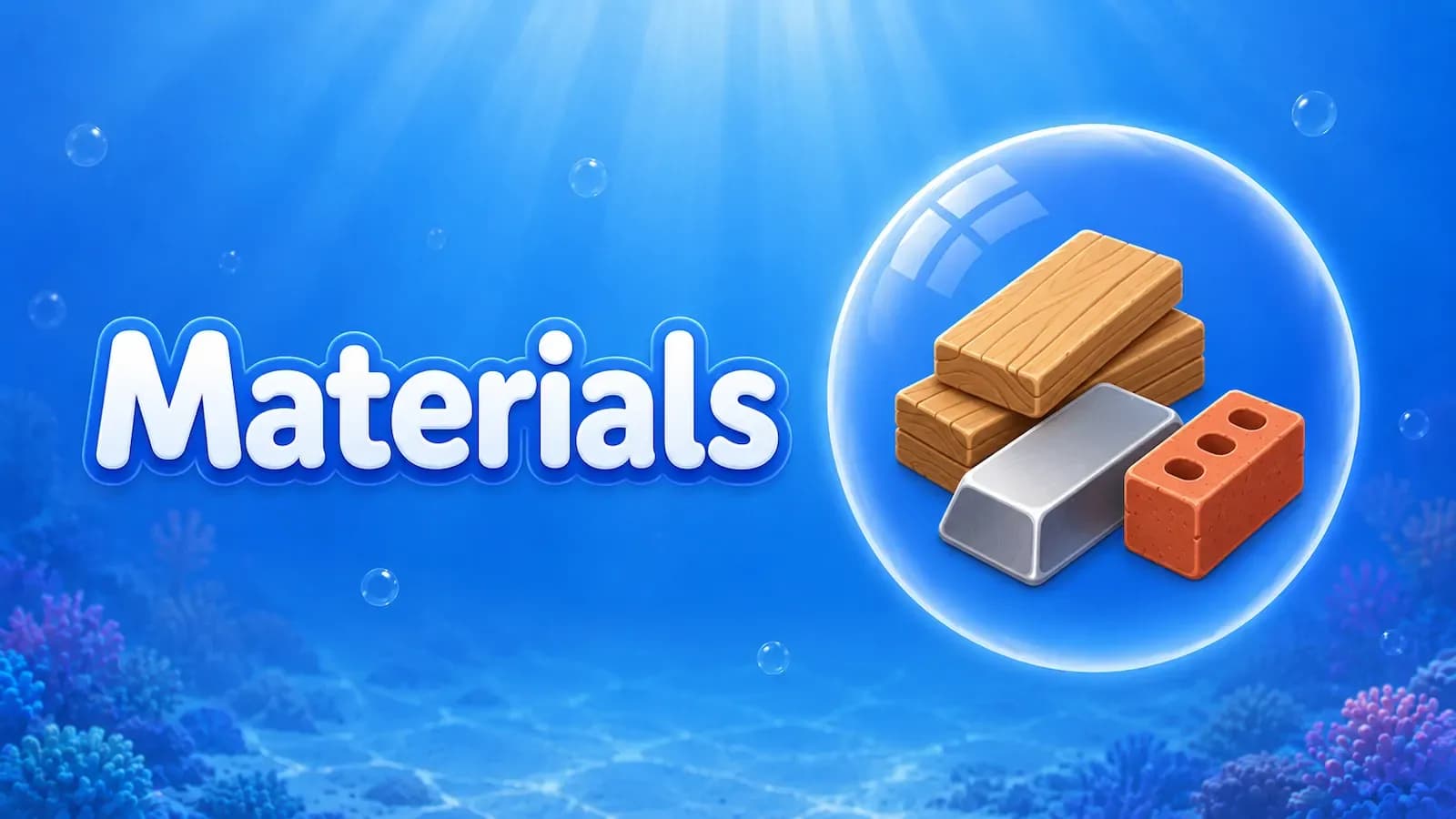 Materials in Bubble Word Jam: Metals, Gems, Fabrics