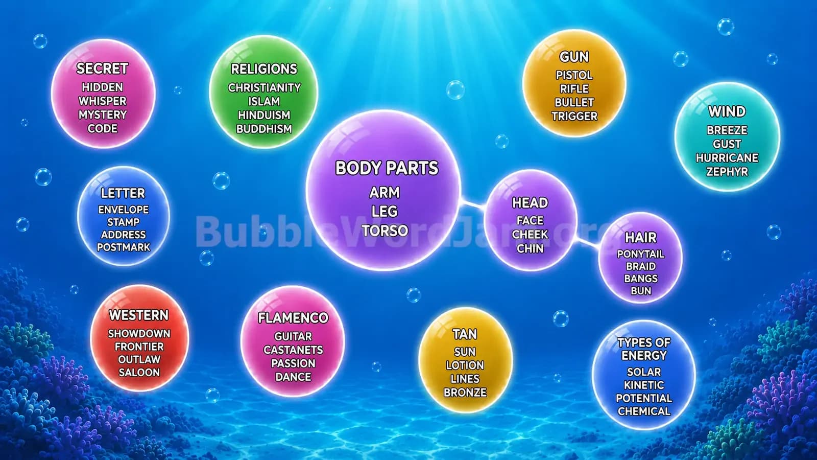 Bubble Word Jam Level 168 Screenshot