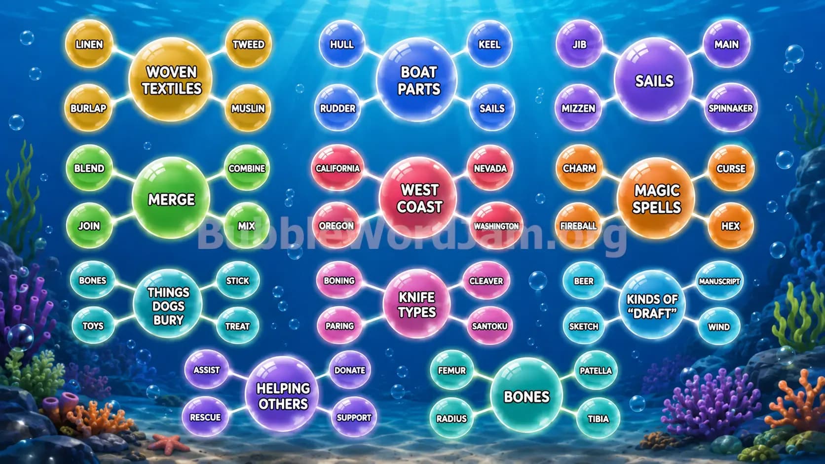 Bubble Word Jam Level 573 Screenshot