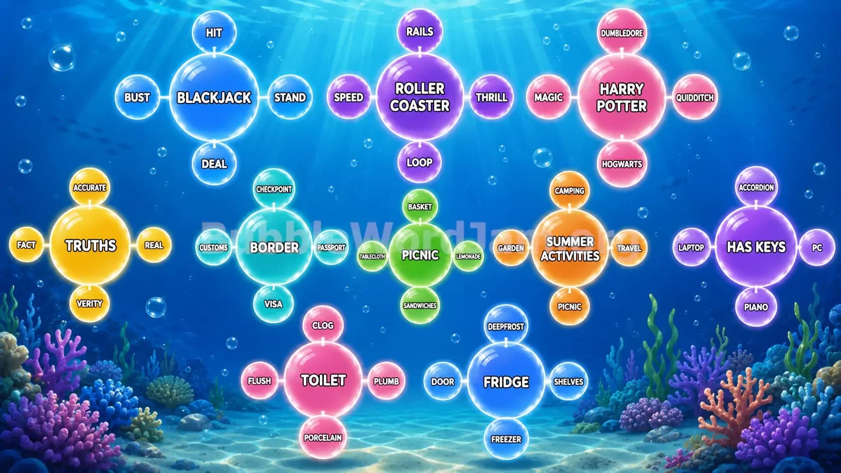 Bubble Word Jam Level 592 Screenshot