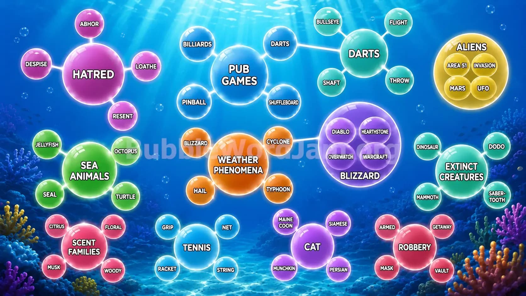 Bubble Word Jam Level 598 Screenshot