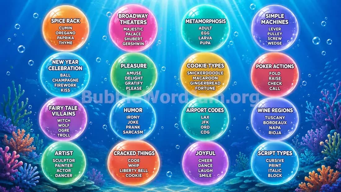 Bubble Word Jam Level 505 Screenshot