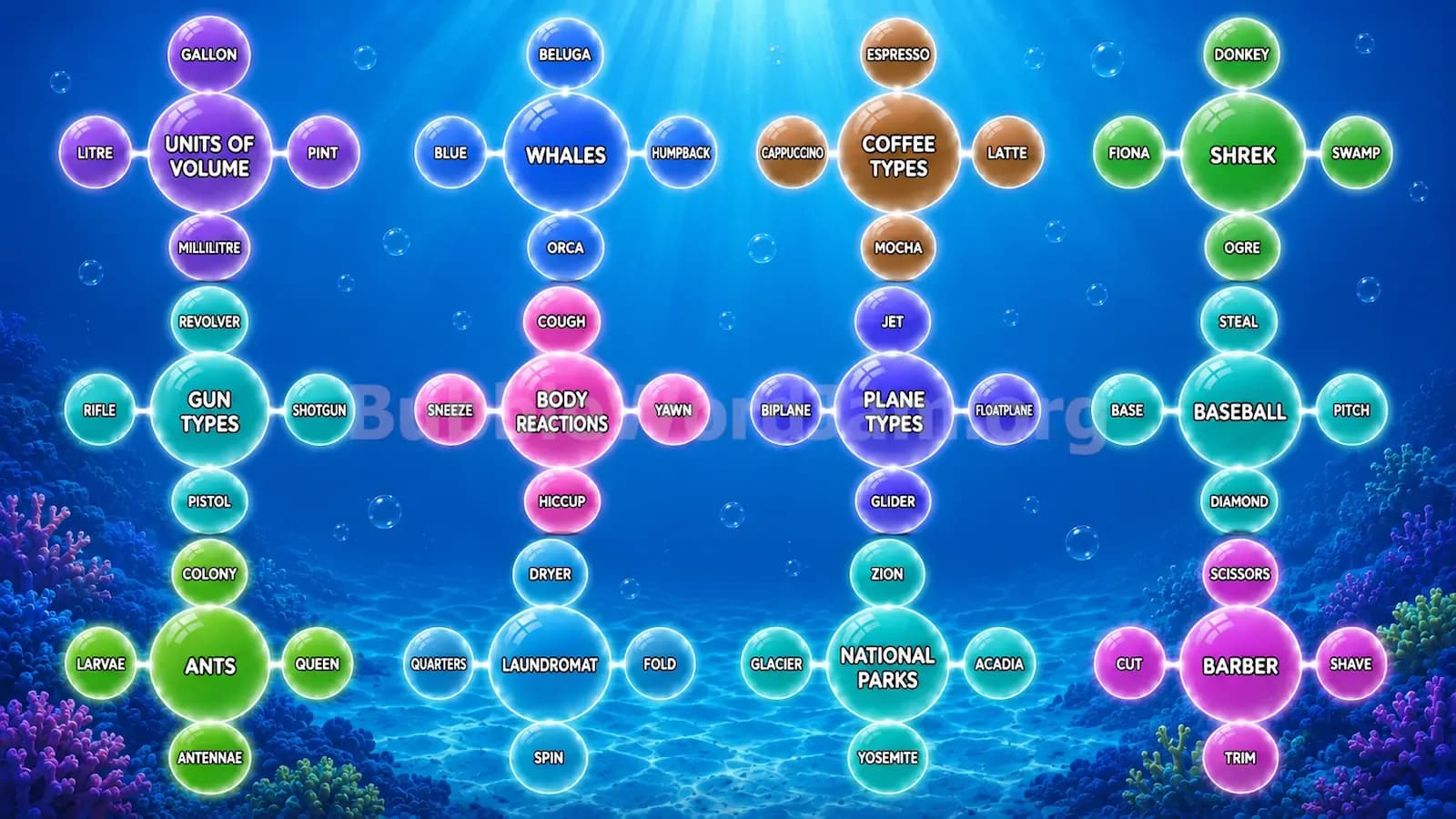 Bubble Word Jam Level 123 Screenshot
