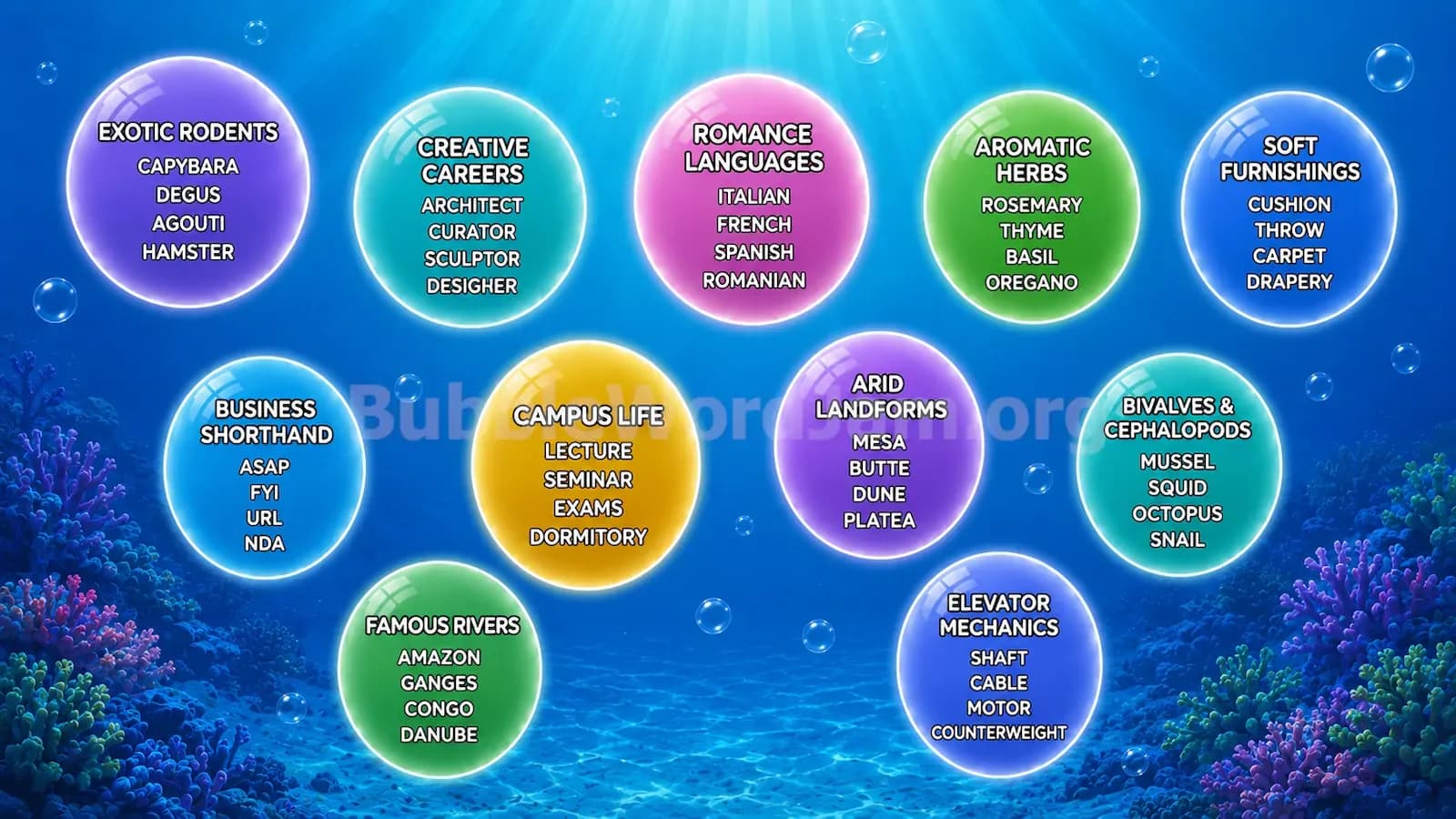 Bubble Word Jam Level 255 Screenshot