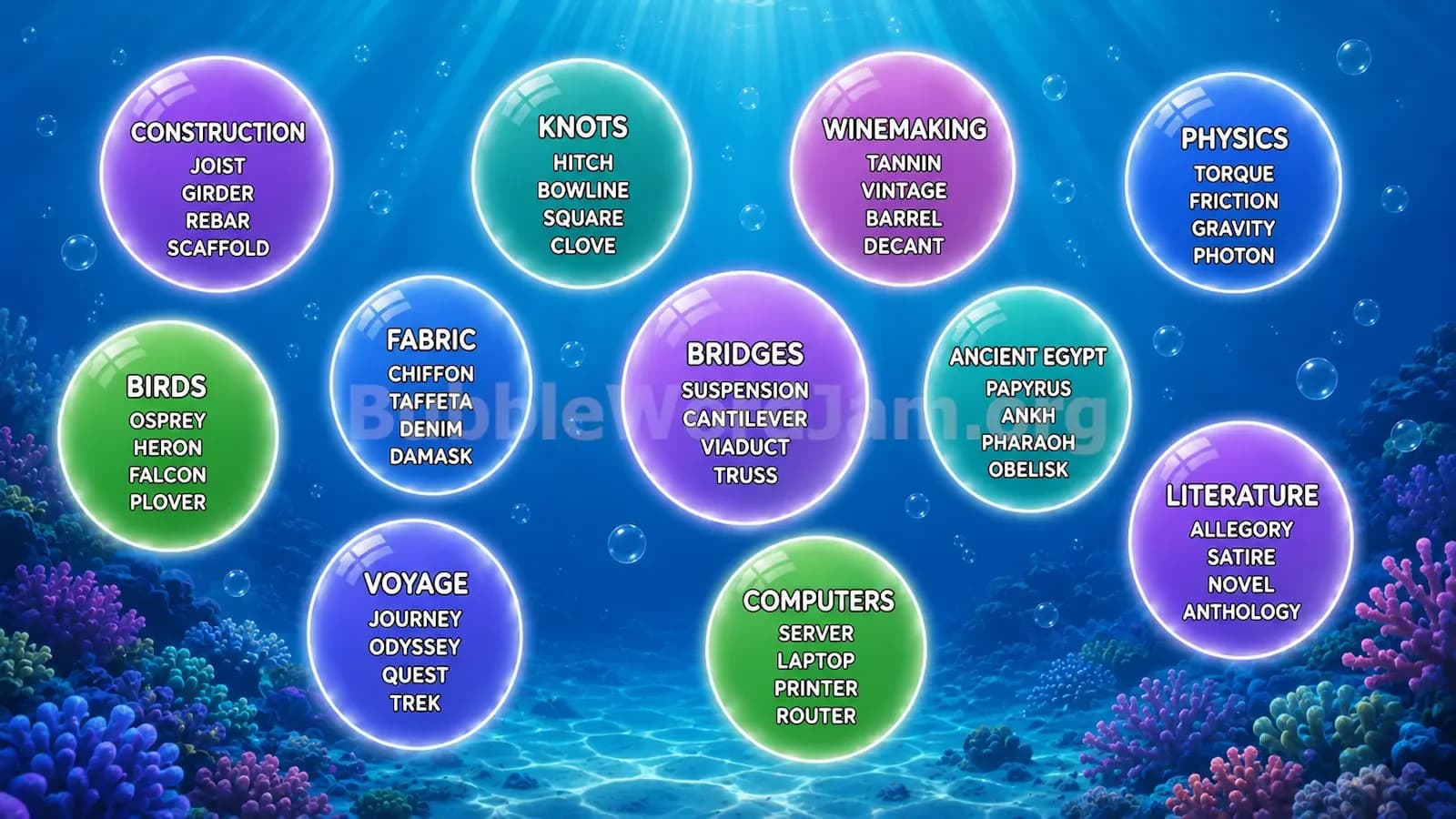 Bubble Word Jam Level 240 Screenshot