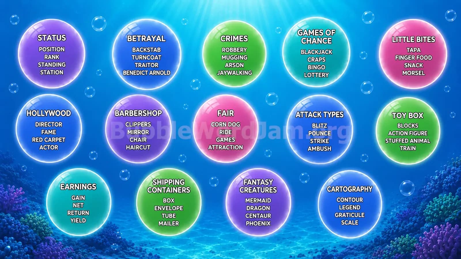 Bubble Word Jam Level 309 Screenshot
