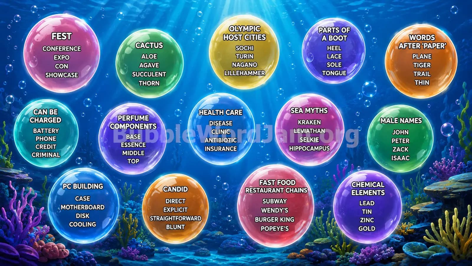 Bubble Word Jam Level 444 Answer, Cheat & Solution