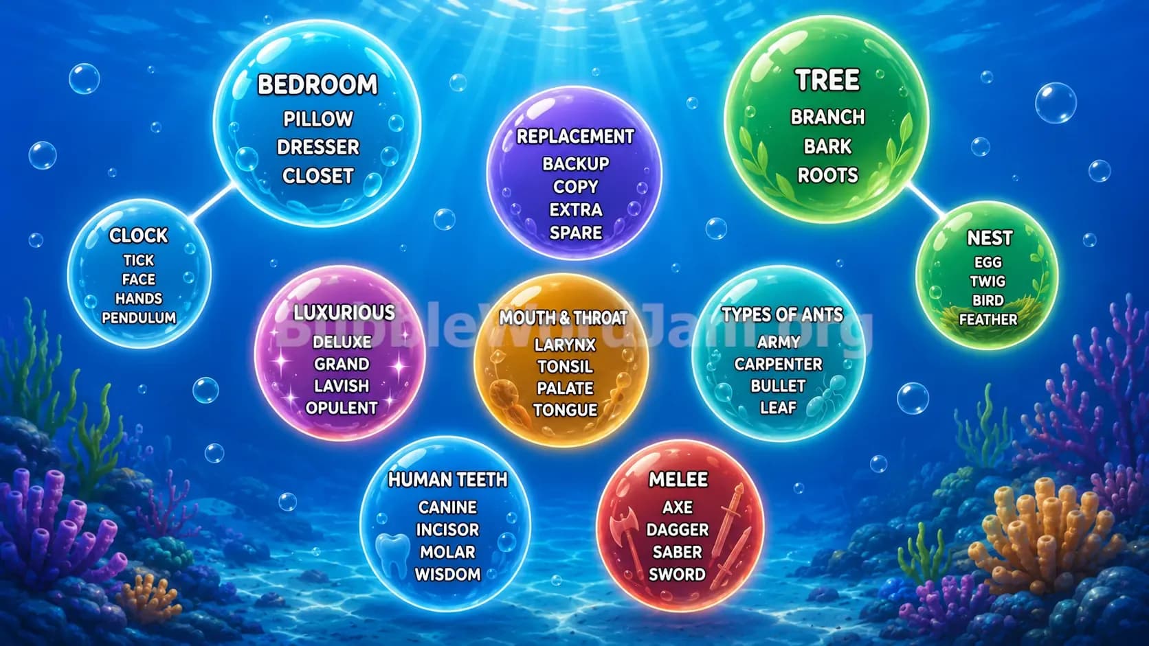 Bubble Word Jam Level 576 Answer, Cheat & Solution