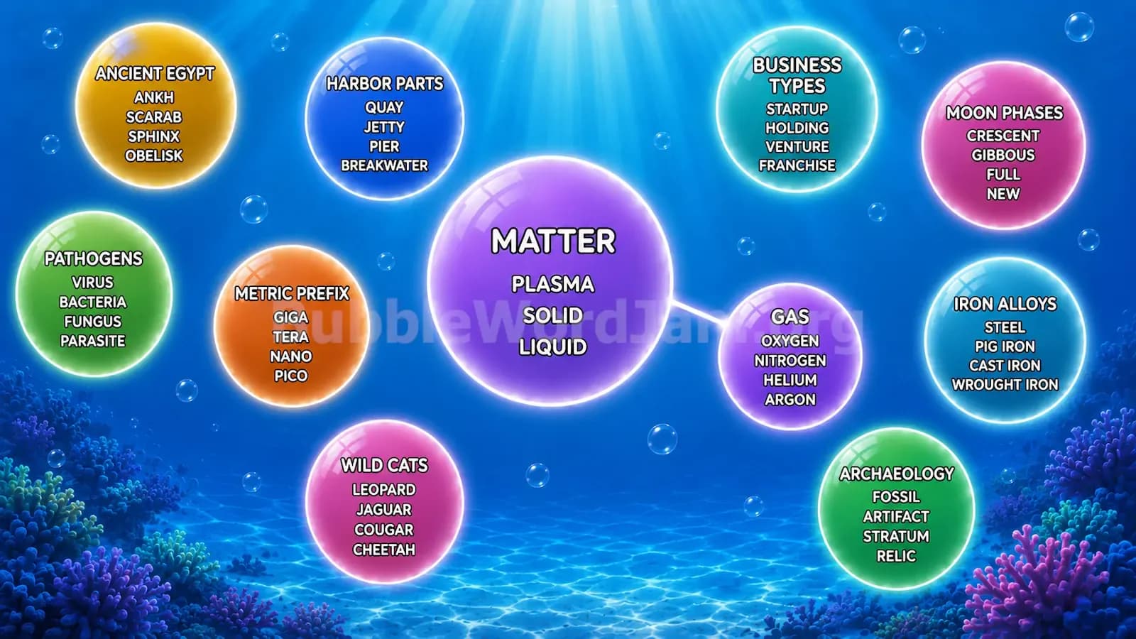 Bubble Word Jam Level 260 Screenshot