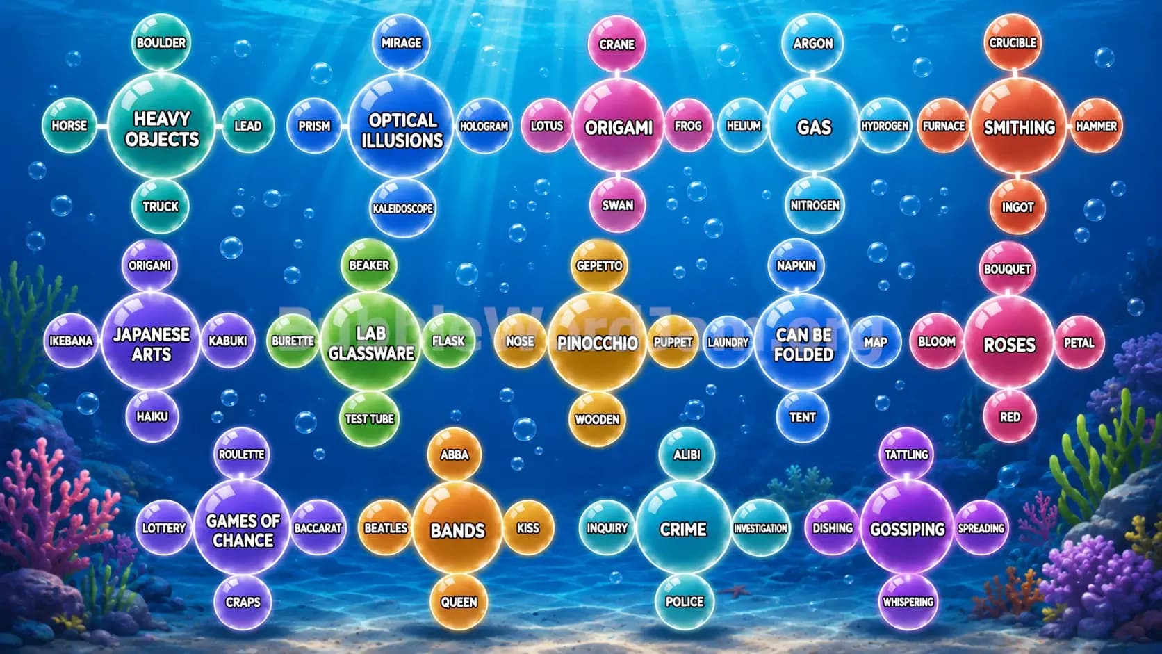 Bubble Word Jam Level 599 Screenshot