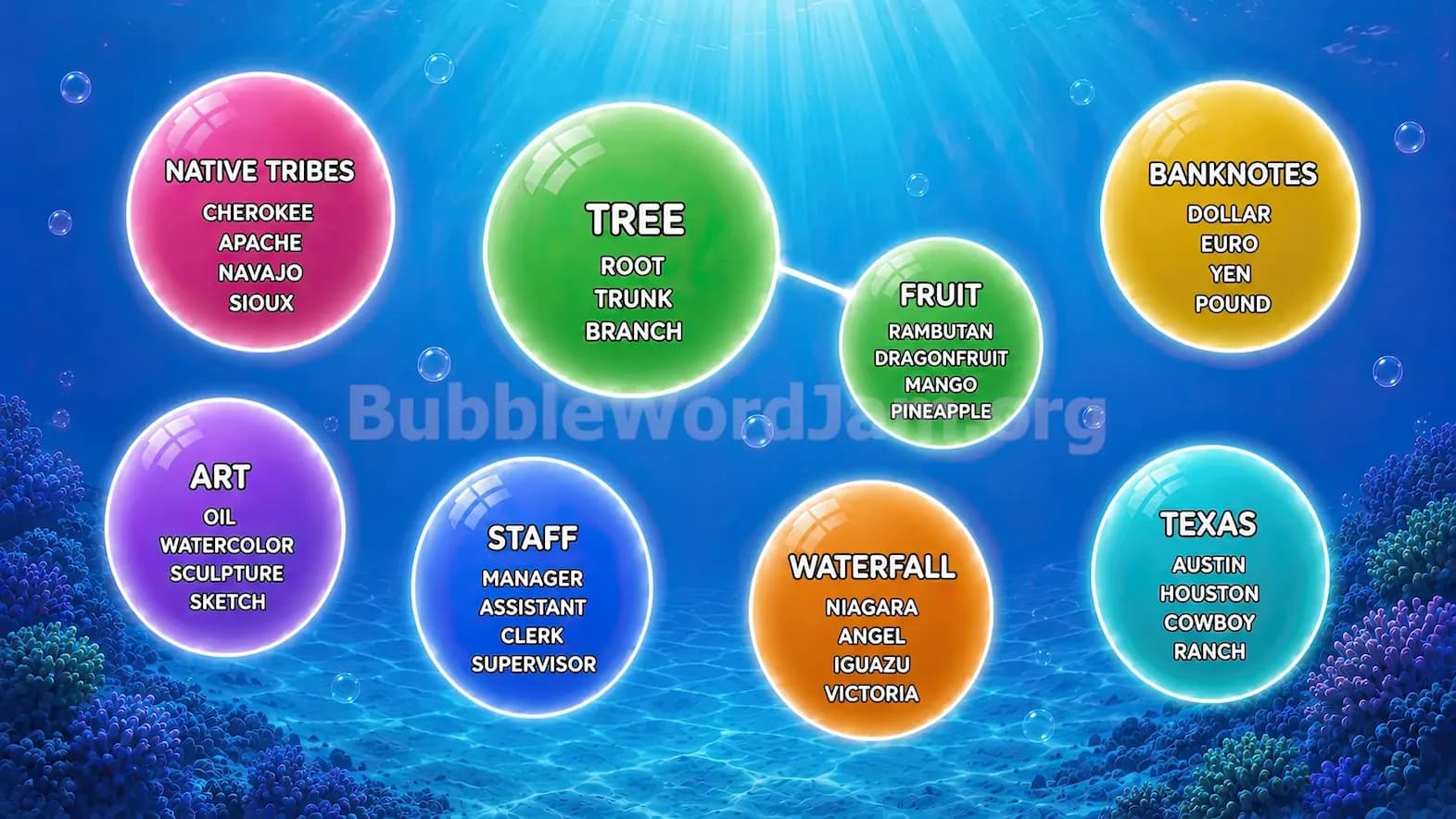 Bubble Word Jam Level 67 Screenshot