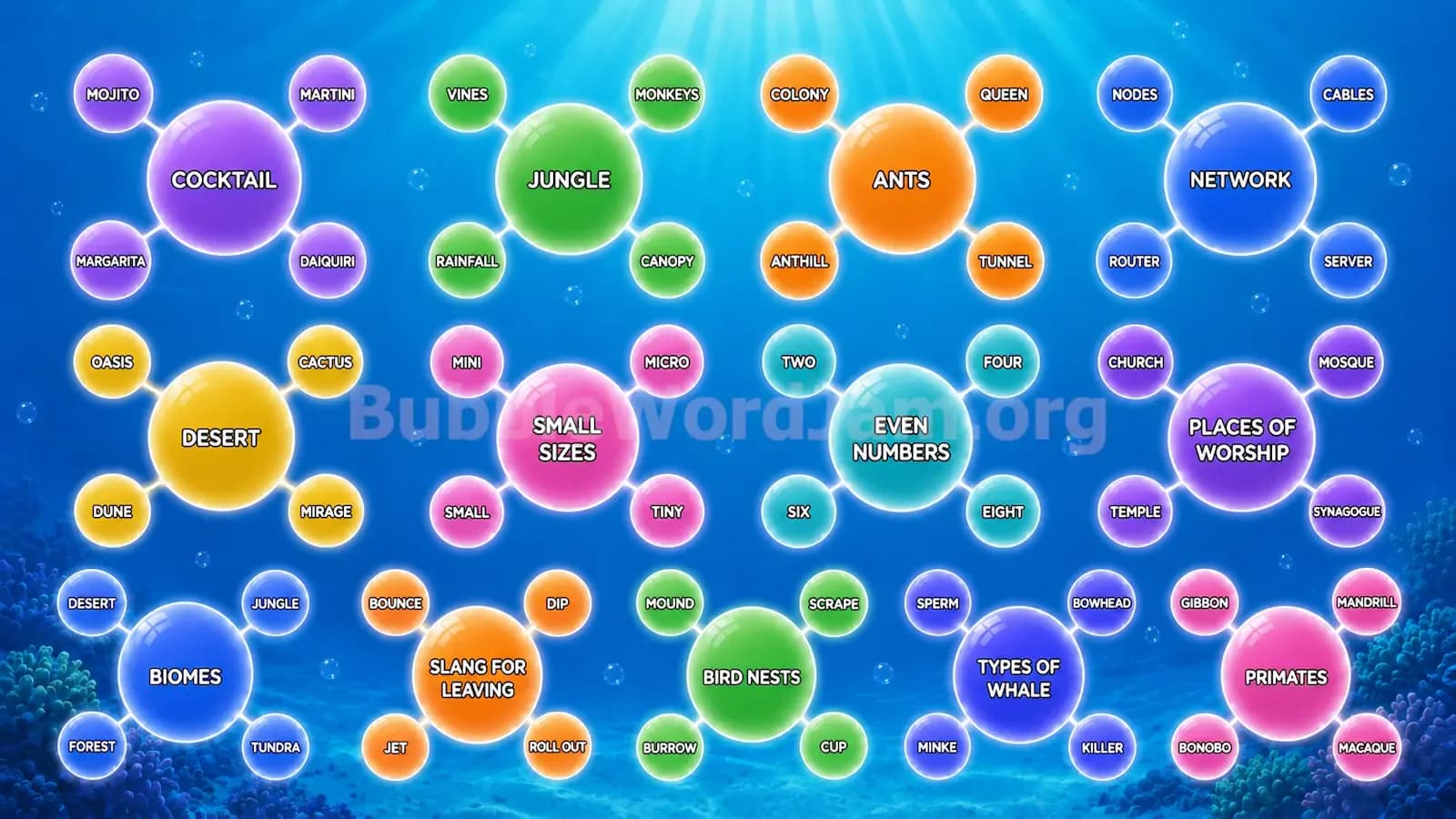 Bubble Word Jam Level 182 Answer, Cheat & Solution