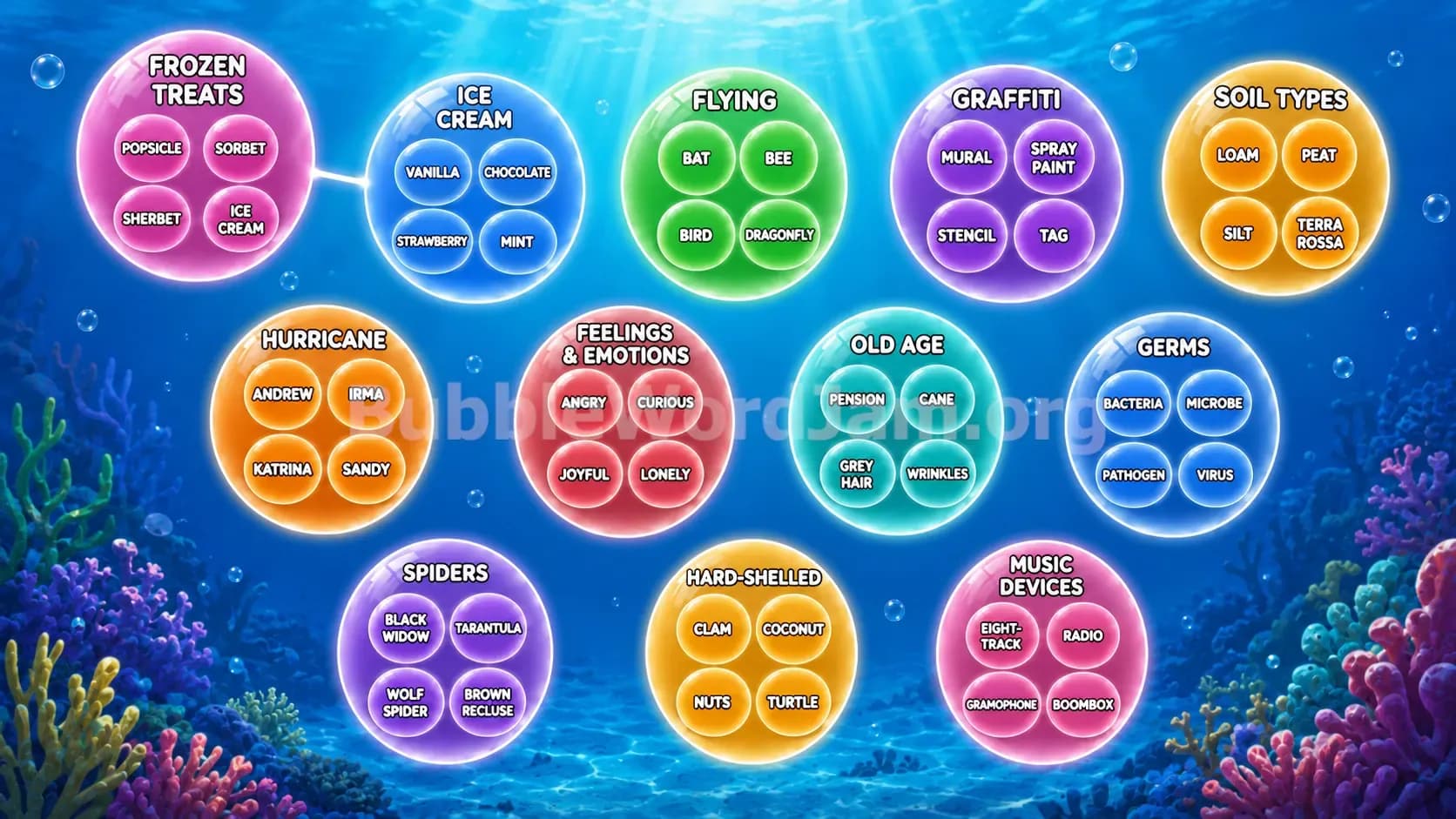 Bubble Word Jam Level 593 Screenshot