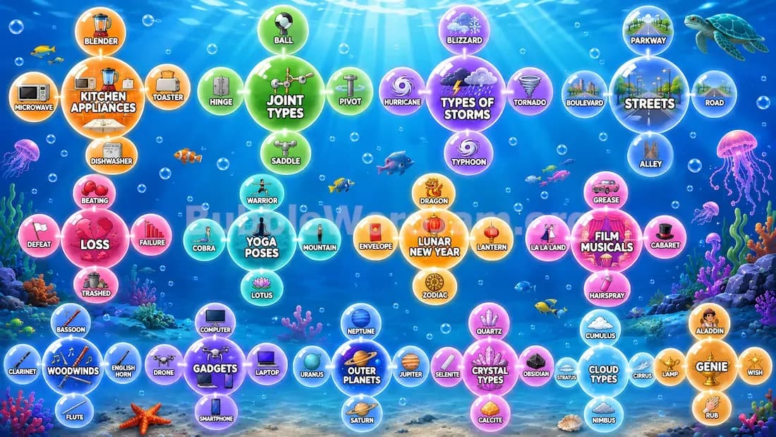 Bubble Word Jam Level 509 Screenshot