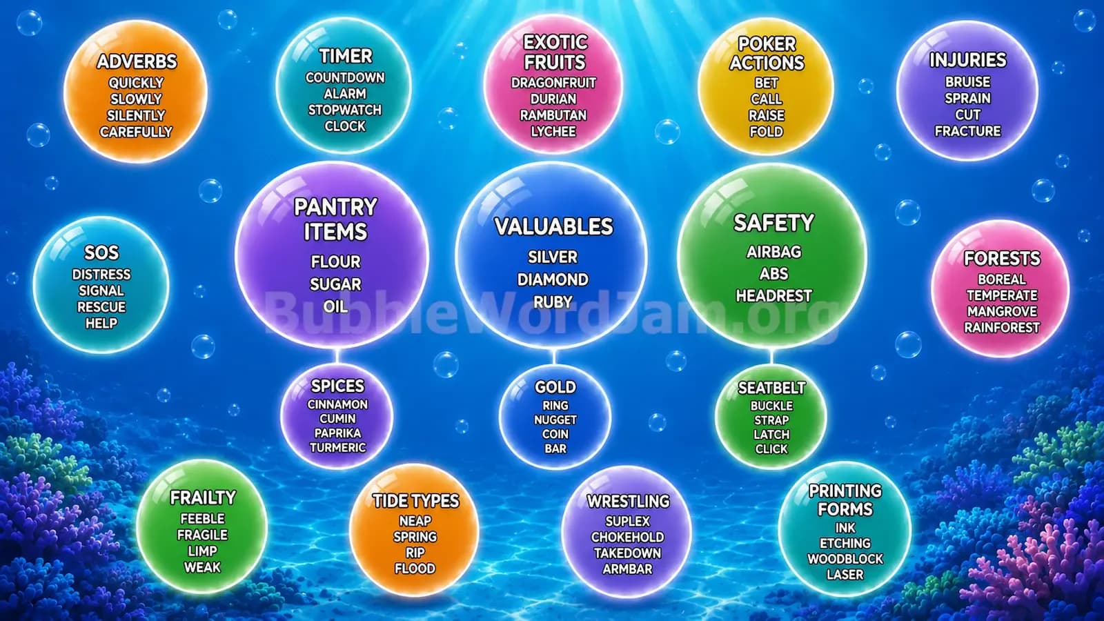 Bubble Word Jam Level 174 Screenshot
