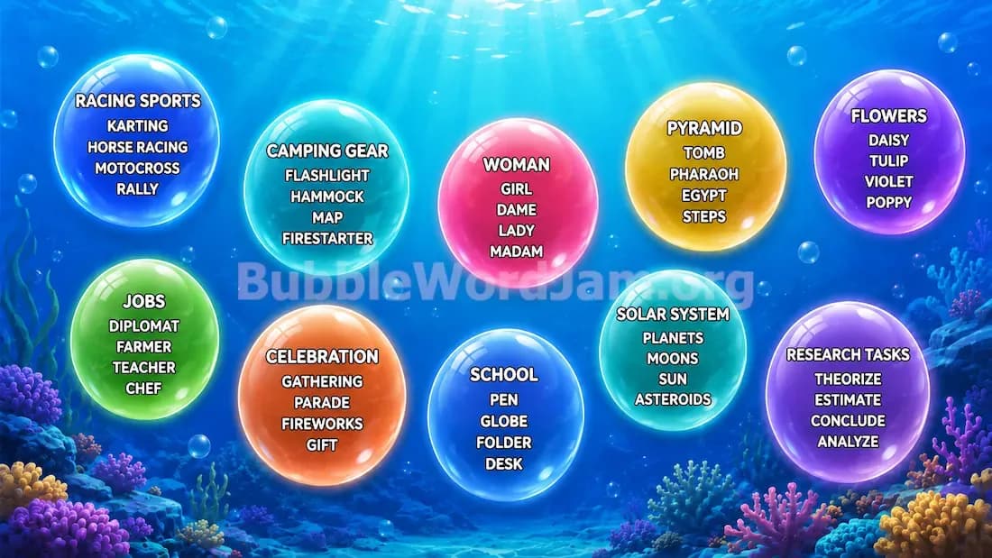 Bubble Word Jam Level 526 Screenshot