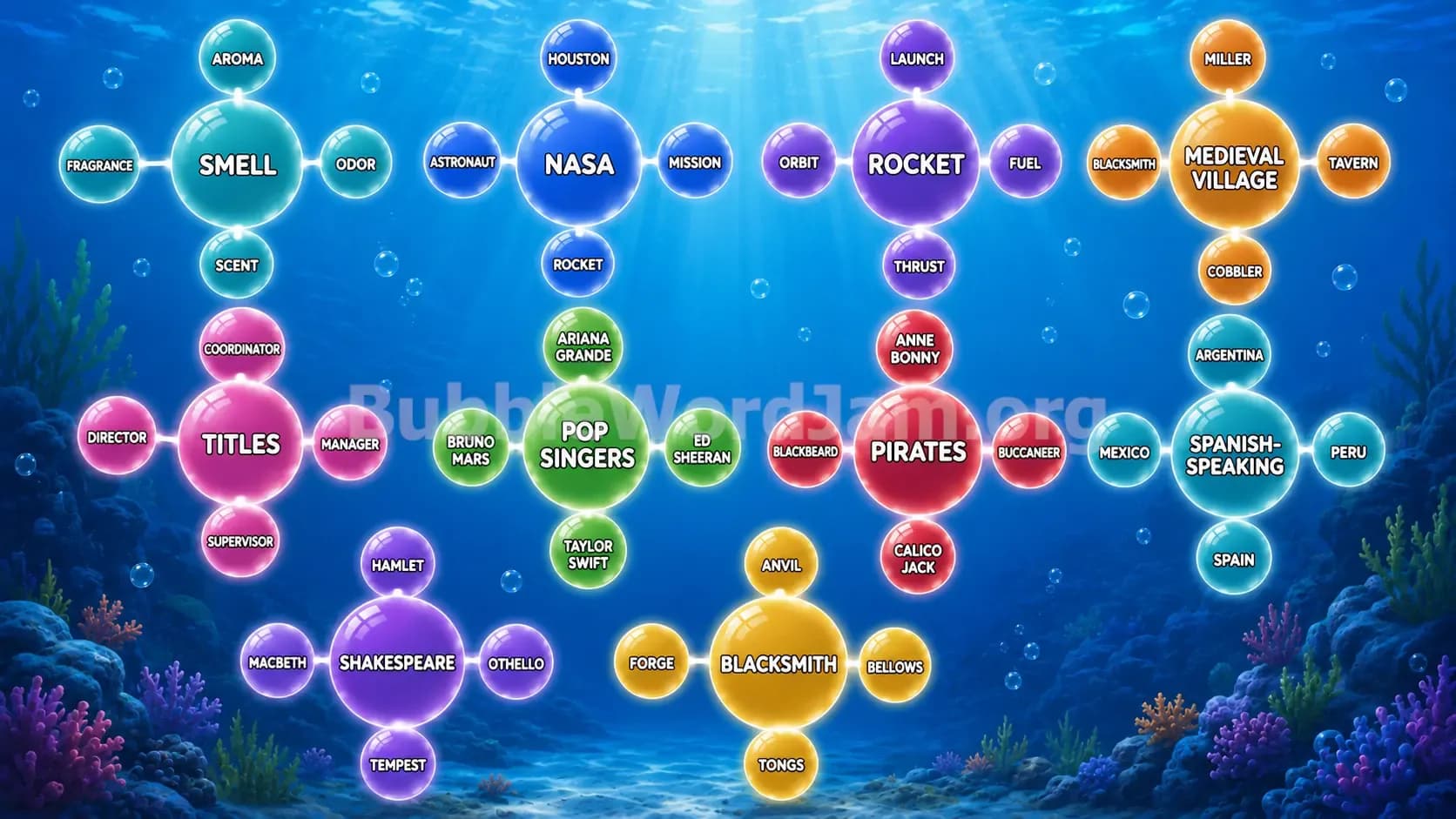 Bubble Word Jam Level 596 Screenshot