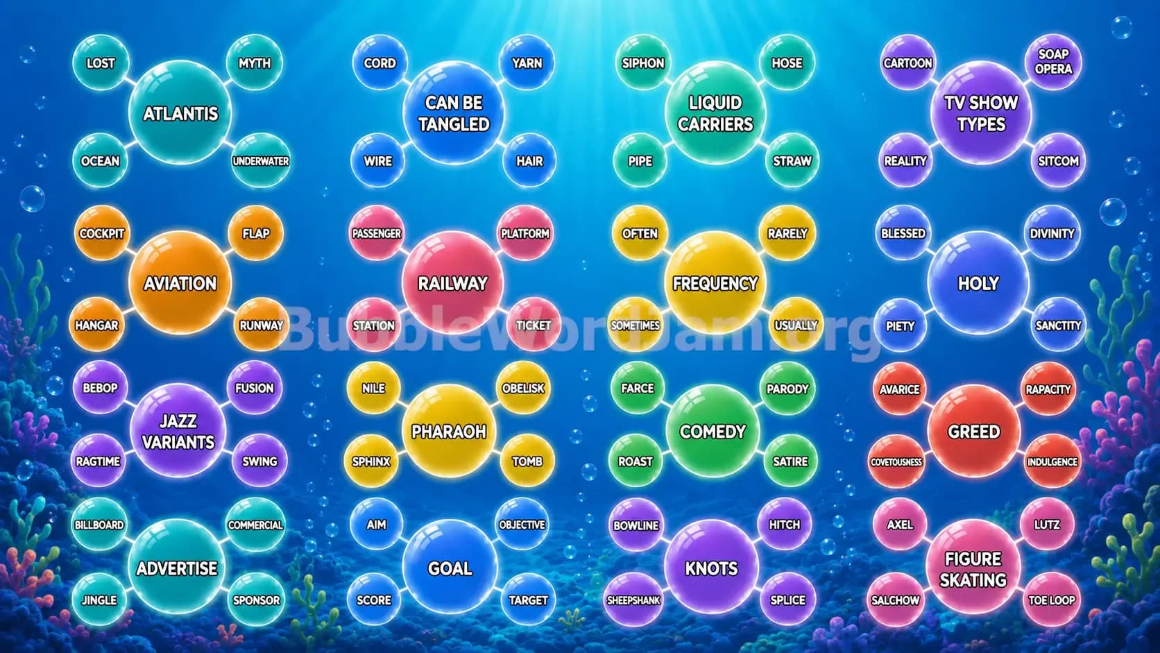 Bubble Word Jam Level 585 Answer, Cheat & Solution