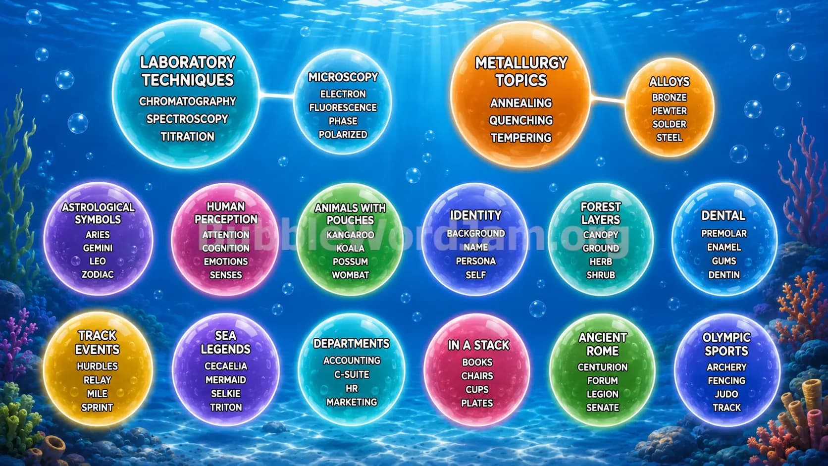 Bubble Word Jam Level 580 Screenshot
