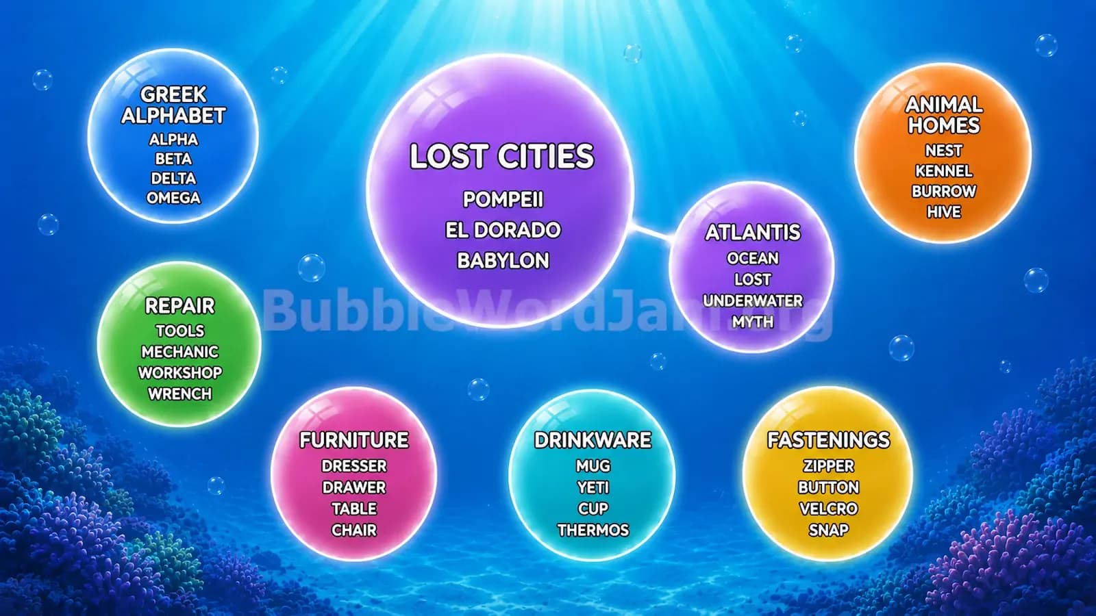 Bubble Word Jam Level 84 Screenshot