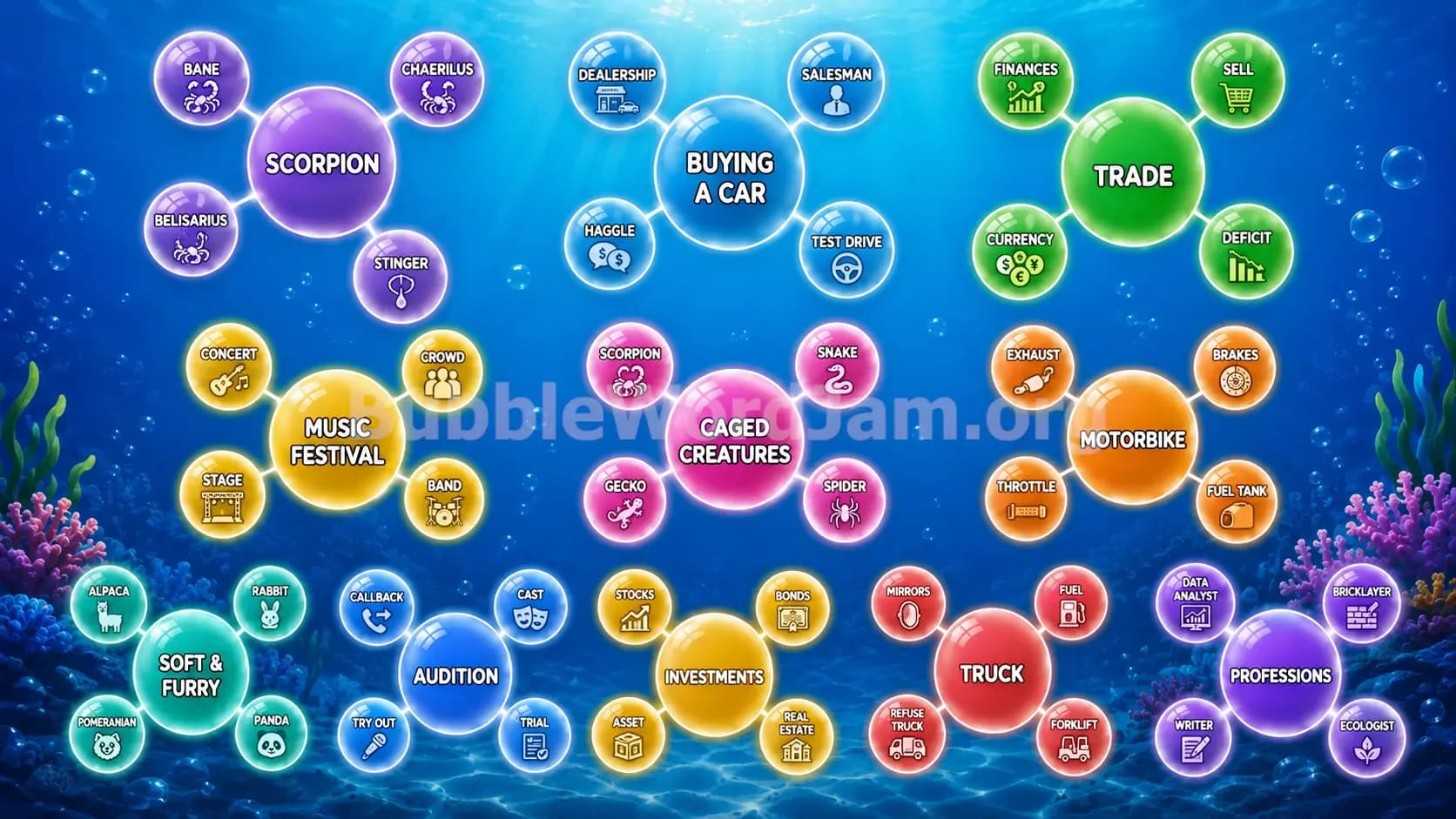 Bubble Word Jam Level 553 Screenshot