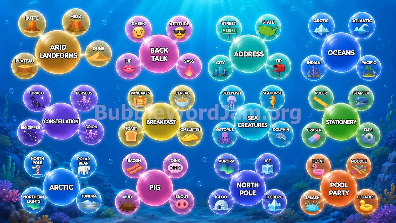 Bubble Word Jam Level 543 Screenshot