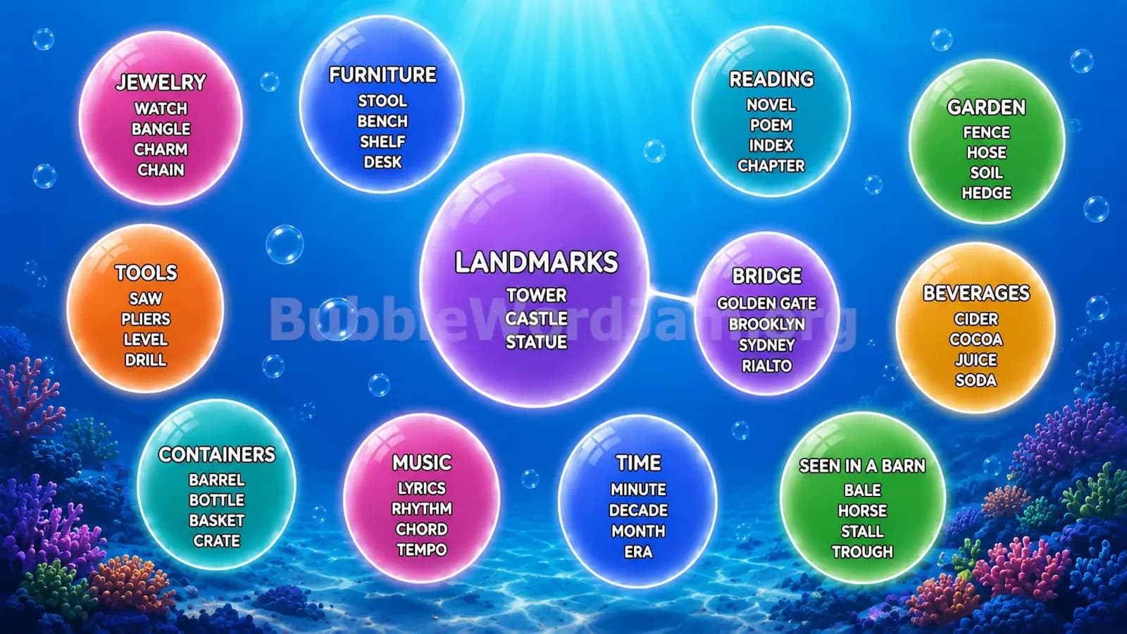 Bubble Word Jam Level 243 Screenshot