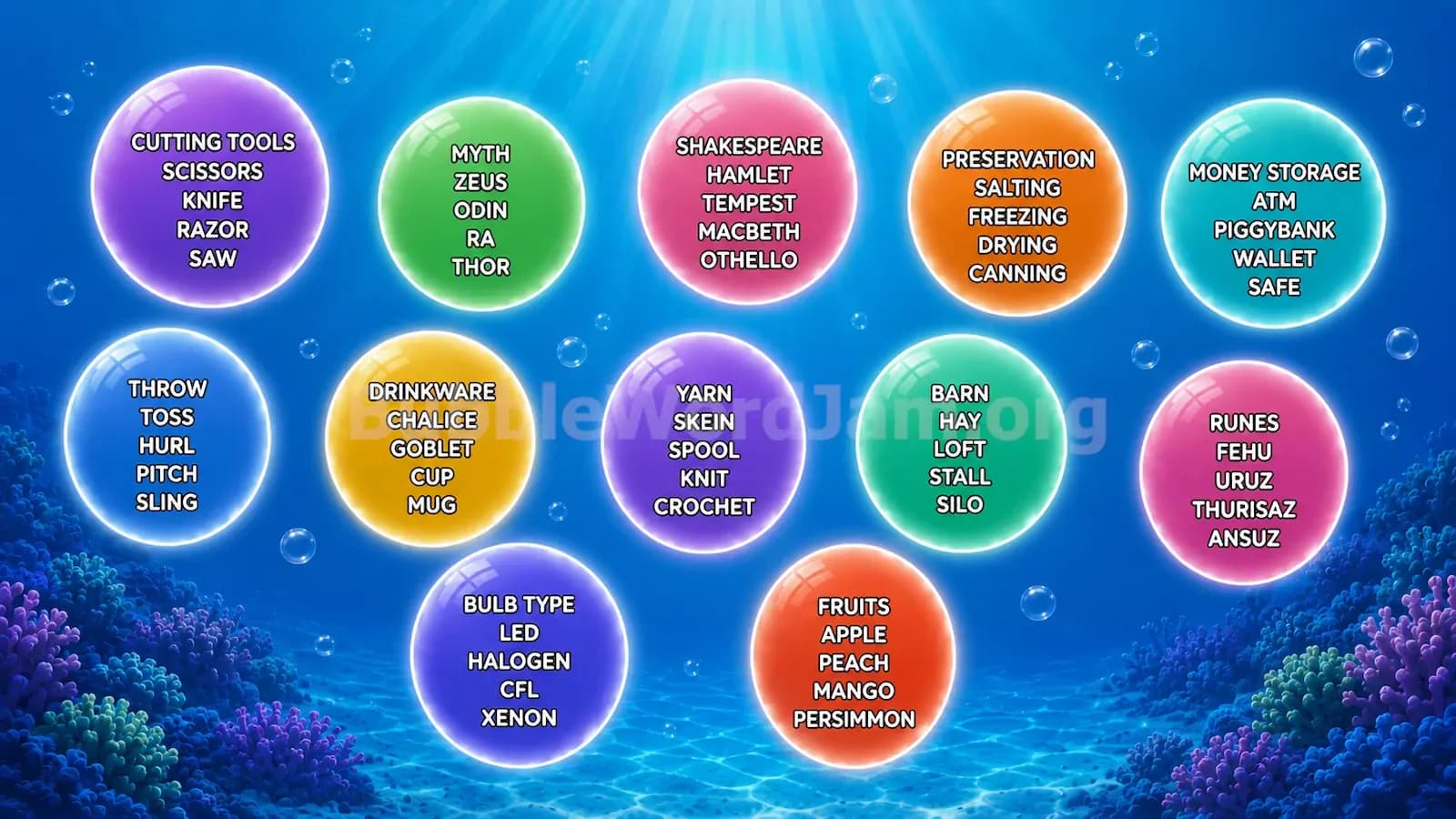 Bubble Word Jam Level 218 Screenshot