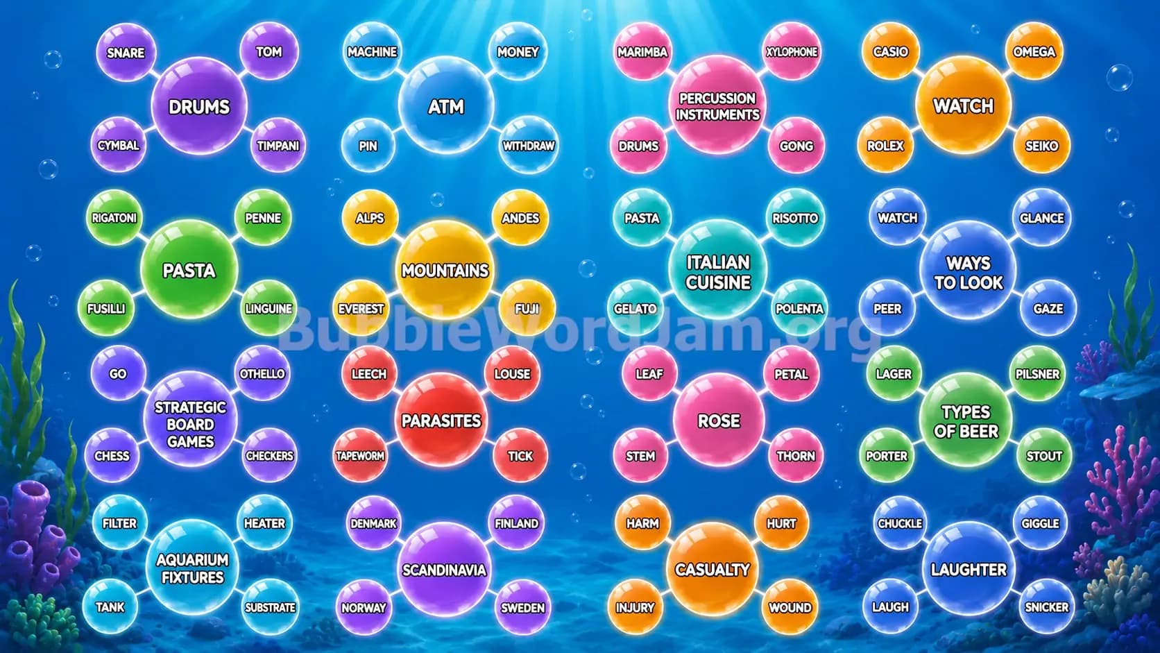 Bubble Word Jam Level 590 Answer, Cheat & Solution