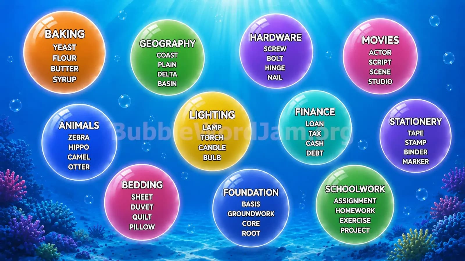 Bubble Word Jam Level 244 Screenshot