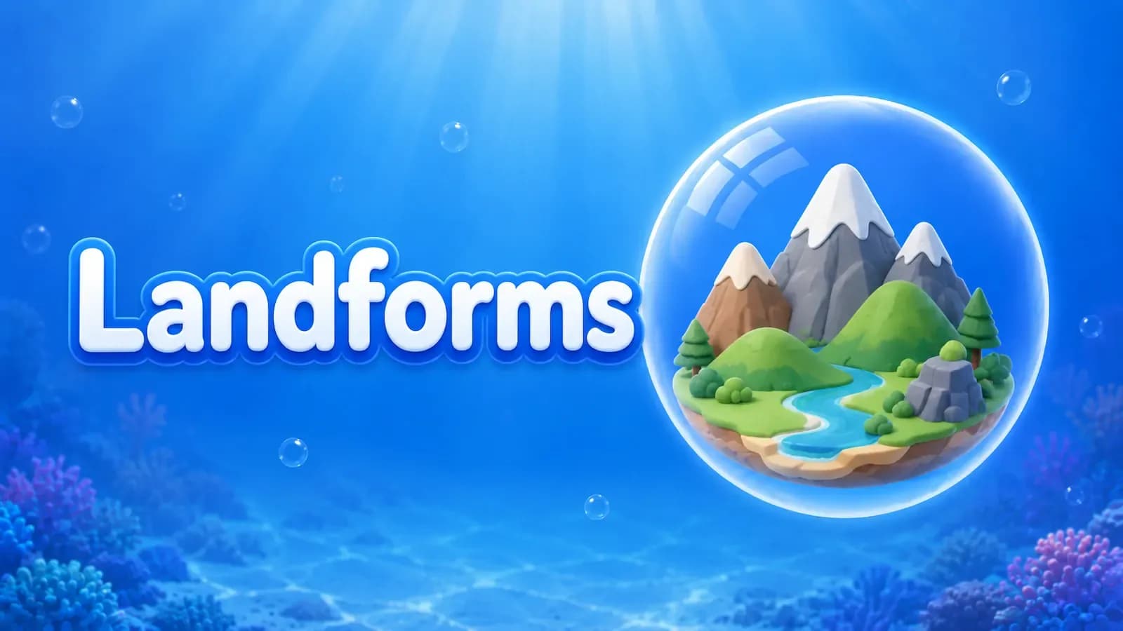 Bubble Word Jam Geography: Landforms & Water Guide