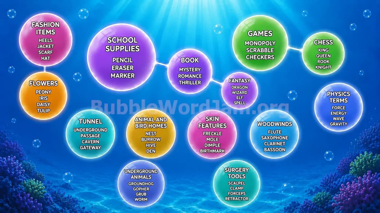 Bubble Word Jam Level 129 Screenshot