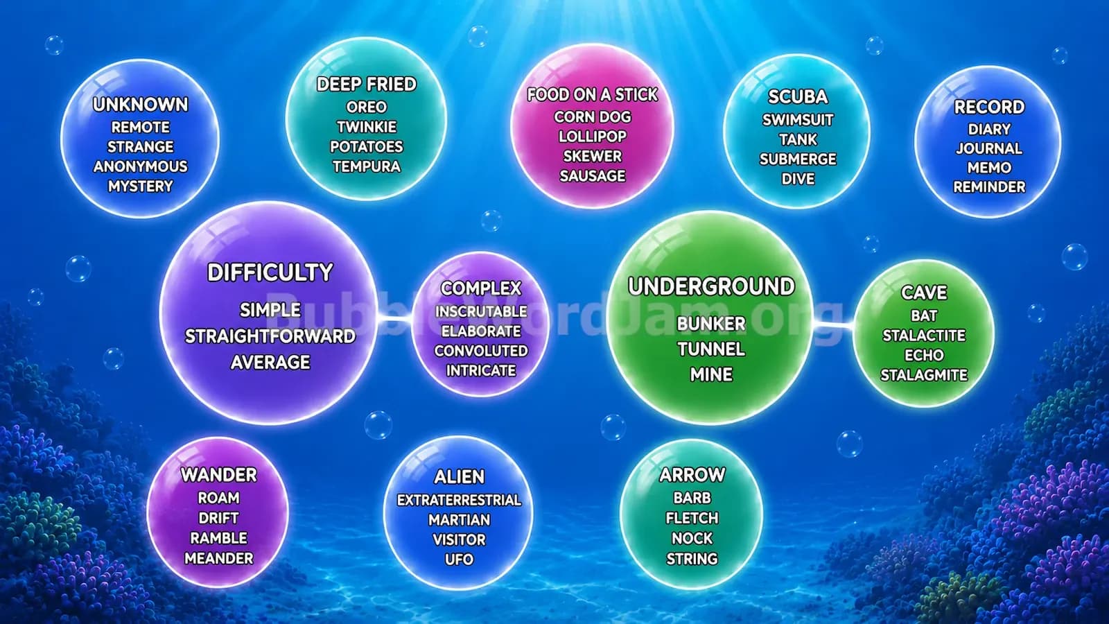 Bubble Word Jam Level 343 Answer, Cheat & Solution