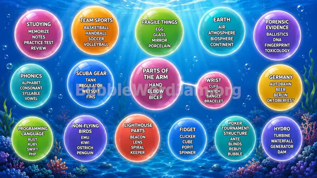 Bubble Word Jam Level 485 Screenshot