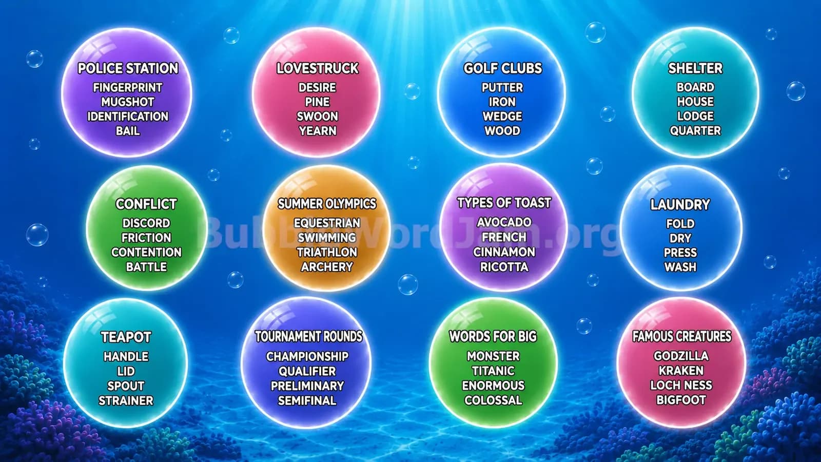 Bubble Word Jam Level 308 Answer, Cheat & Solution